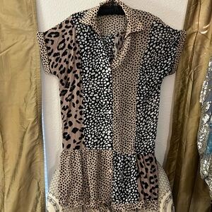 Oversized Animal Print Shift